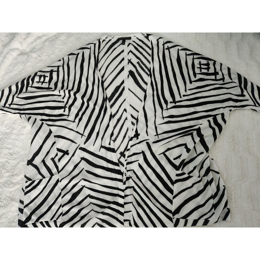 Lane Bryant Zebra Short Sleeve Open Cardigan 14/16 W/ Pockets Lightweight‎